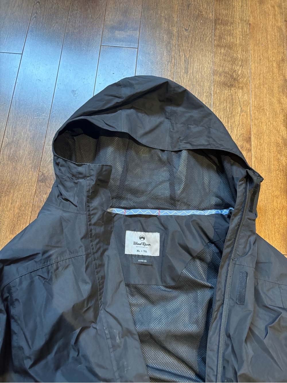 Black Hooded Raincoat by Black River